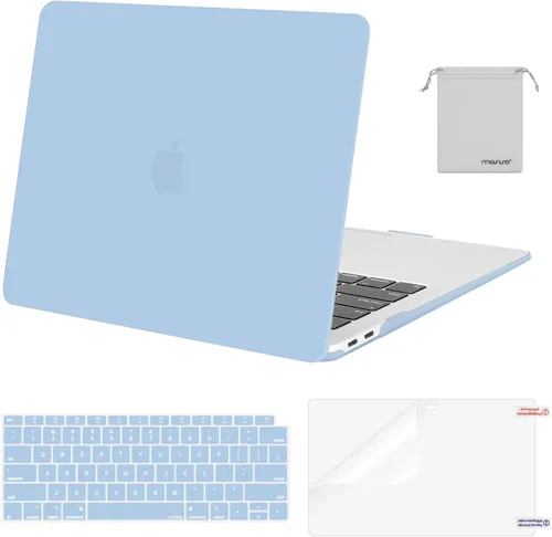 MOSISO - Funda rígida y de plástico compatible con MacBook Air de 13 pulgadas versión 2022, 2021-2018, A2337 M1 A2179 A1932; con cubierta para