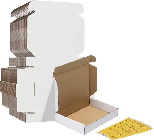 Miniatura 57 de HORLIMER Paquete de 40 cajas de envío de 5 x 5 x 5, caja de cartón corrugado blanco para correo, embalaje, pequeñas empresas