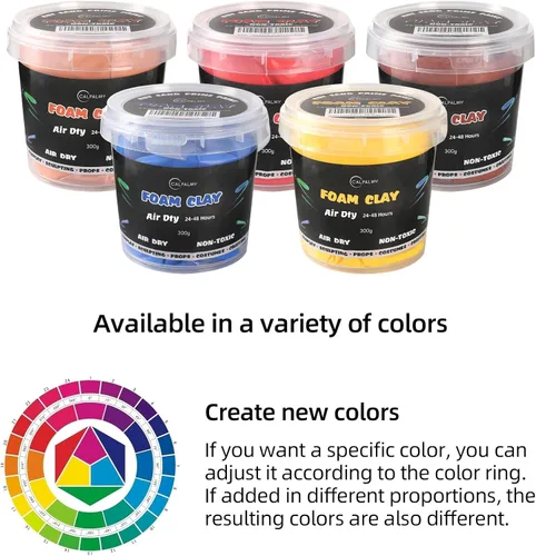 Miniatura 4 de CALPALMY - Arcilla de espuma moldeable para cosplay de colores azules (300g) – Alta densidad y calidad para diseños intrincados Se seca al aire a