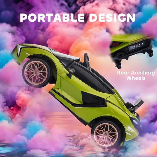 Miniatura 5 de Aosom 12 V Auto de paseo Lamborghini SIAN con licencia, automóvil eléctrico con batería para niños con control remoto, bocina, música y faros