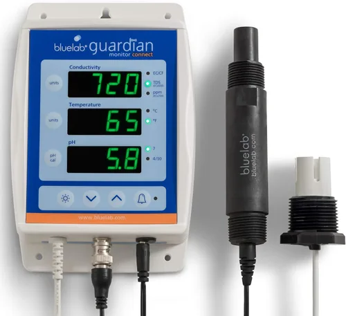 Miniatura 10 de Bluelab Guardian Monitor Wi-Fi en línea para mediciones de pH, temperatura y conductividad en tiempo real (TDS/PPM) en agua con calibración, medidor