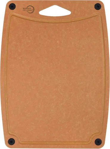 Miniatura 13 de Mercer Culinary Tabla de cortar compuesta de 14 9/16" x 10 13/16", con pies antideslizantes y ranura para jugo, mediana Marrón con patas