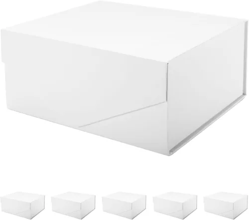 Miniatura 27 de PACKHOME Caja de regalo de 9 x 6.5 x 3.8 pulgadas, caja plegable rectangular con tapa magnética para embalaje de regalo (rosa mate, textura de grano)