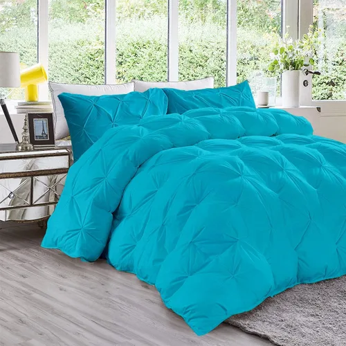 Miniatura 21 de Juego de edredón plisado de 3 piezas de 21.16 oz/m² para todas las estaciones (edredón + 2 fundas de almohada), relleno de edredón de algodón