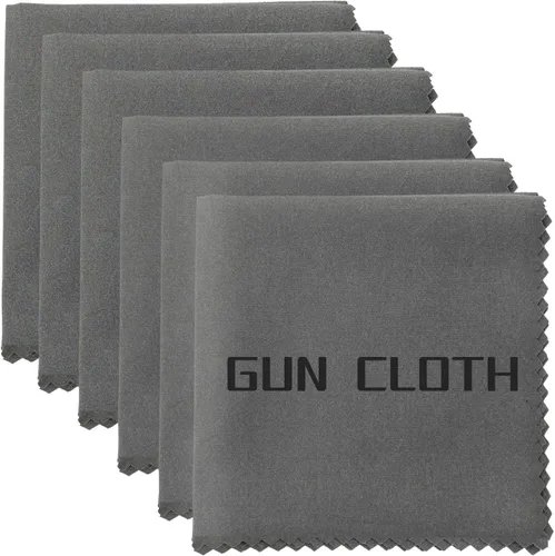 Miniatura 5 de Paquete de 6 paños de limpieza de pistola de microfibra, trapos de limpieza de pistola de 12 x 12 pulgadas, trapos de limpieza reutilizables de Negro