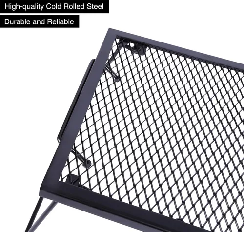 Miniatura 4 de REDCAMP Parrilla Plegable de Camping 2 en 1, Parrilla Plegable de Mesa para Cocina al Aire Libre con Fuego Descubierto para Acampar, Parrilla