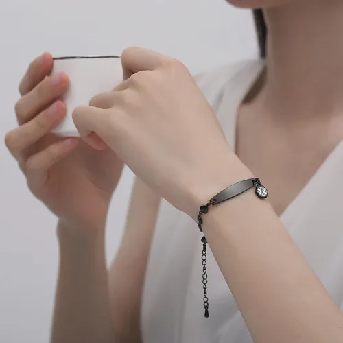 Miniatura 3 de mnmoom Pulseras de alerta médica para mujeres 6.5-8 pulgadas ajustables corazón links pulseras médicas con grabado