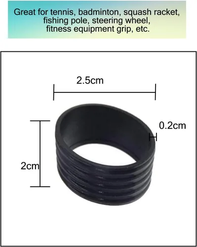 Miniatura 6 de 5Pcs Tennis Racket Handle Rubber Ring Stretchy Tennis Racquet Band Overgrips, Yellow/Red/Bllue/Pink/Black, 5P