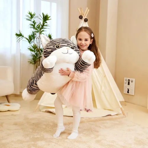 Miniatura 6 de IKASA Animal de Peluche de Gato Rayado Gigante, Juguete de Peluche, Gatito Grande, Juguetes Suaves Jumbo Grandes, 30" Tamaño Enorme Lindo Peluche