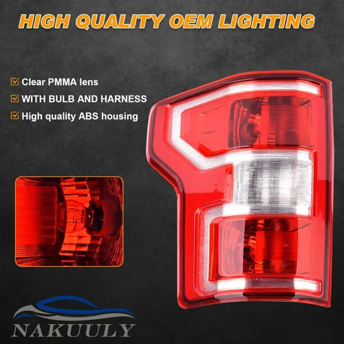 Miniatura 5 de Luz trasera compatible con Ford F150 F-150 2018 2019 2020 Luz trasera del lado del conductor, luz trasera del lado del conductor, conjunto de señal
