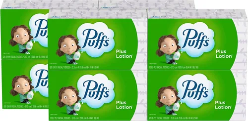 Miniatura 6 de Puffs Plus Lotion - Pañuelos faciales, cubo, 6 cajas (56 unidades cada una)