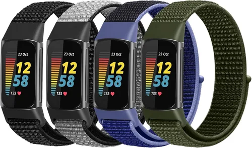 Miniatura 7 de Compatible con Fitbit Charge 5 bandas para mujeres y hombres, correa deportiva de nailon suave y transpirable con velcro para Fitbit Charge 5 China
