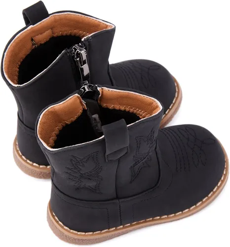 Miniatura 5 de BMCiTYBM Botas de bebé vaqueras para niño y niña, botas vaqueras occidentales para bebé, botas de vaquero para bebé con punta redonda, botas