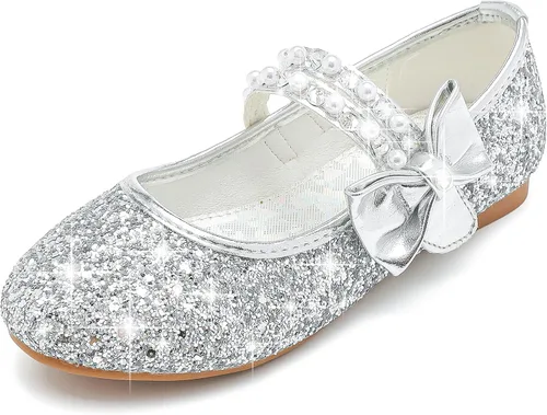 Zapatos de vestir para niñas pequeñas, zapatos de flores, zapatos de princesa, boda, fiesta, zapatos planos para niñas pequeñas y grandes