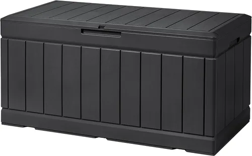 Miniatura 20 de Devoko 29 Gallon Waterproof Outdoor Storage Box Resin Deck Box Lockable and UV Resistant for Patio Furniture, Garden Tools (Black, 29 Gallon)