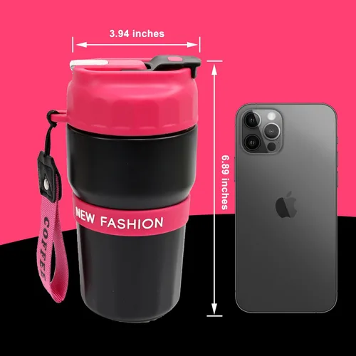 Miniatura 2 de Toycol Vaso térmico con aislamiento térmico, taza de viaje magnética 2 en 1 de acero inoxidable para té y café, botella de agua a prueba de fugas