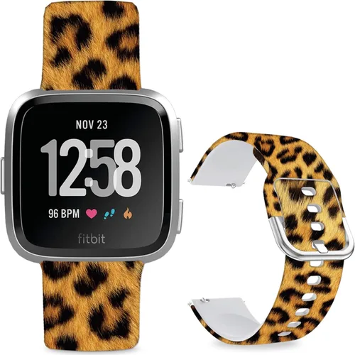 Miniatura 18 de Correas de reloj de silicona suave compatibles con Fitbit Versa 2/Versa/Fitbit Versa Lite/SE, correa de repuesto con bonito patrón floral de 0.98