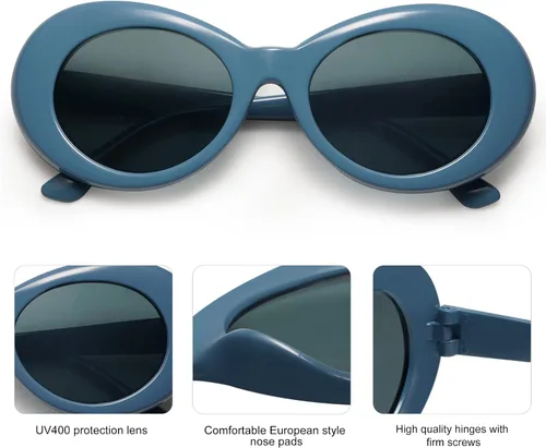 Miniatura 4 de SojoS Clout SJ2039, lentes de sol modelo ovalado de estilo clásico, inspirados en Kurt Cobain.