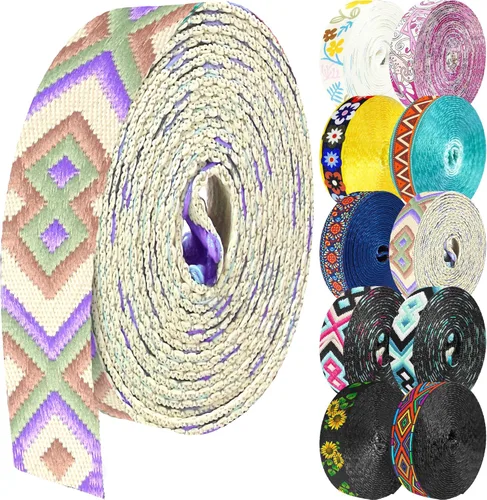 Miniatura 10 de 1.5 pulgadas Correa de nailon con patrón, correas de cinturón de nailon, correas para bolso, correas para mochila, cinturón de nailon