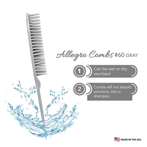 Miniatura 7 de Allegro Combs Peines de peluquería para peluquería de peluquería de 3 filas para cabello natural y pelucas para cabello rizado, fabricados
