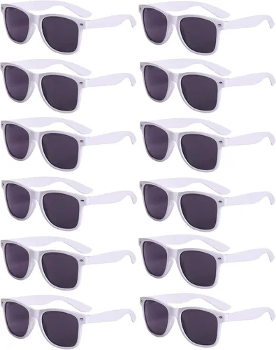 Miniatura 12 de Eyegla Paquete de 8/12/18 lentes de sol de neón a granel coloridos para fiesta, gafas retro para fiesta para adultos, hombres y mujeres