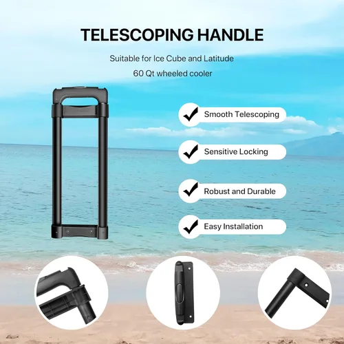 Miniatura 4 de Mango telescópico de repuesto para Igloo Ice Cube y Latitude 60 Qt con ruedas, kit de mango telescópico para enfriador de 60 Qt