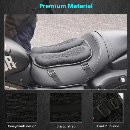 Miniatura 5 de SUNPIE Cojín de Asiento de Motocicleta Pequeña Cubierta de Gel Almohadilla Plegable Universal Estructura de Panal 3D Cojín de Asientos