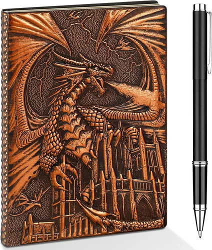 Miniatura 11 de Cuaderno de escritura de 3D Dragón DND, libro de cuero de fantasía D&D para regalos de Dungeons and Dragons, accesorios para amantes de RPG Nerdy DM