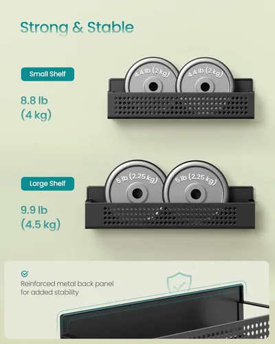 Miniatura 4 de SONGMICS Estante magnético fuerte para especias para refrigerador, juego de 4, 2 estantes magnéticos de cocina grandes y 2 pequeños para microondas