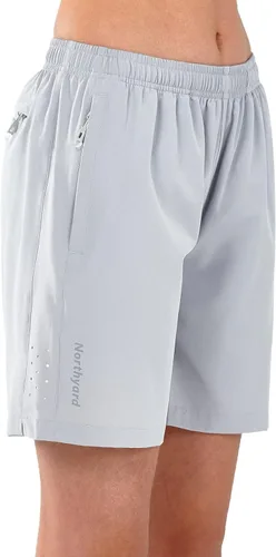 Miniatura 2 de NORTHYARD Pantalones cortos deportivos de senderismo para mujer, de secado rápido, ligeros, para gimnasio, entrenamiento, con 3 bolsillos