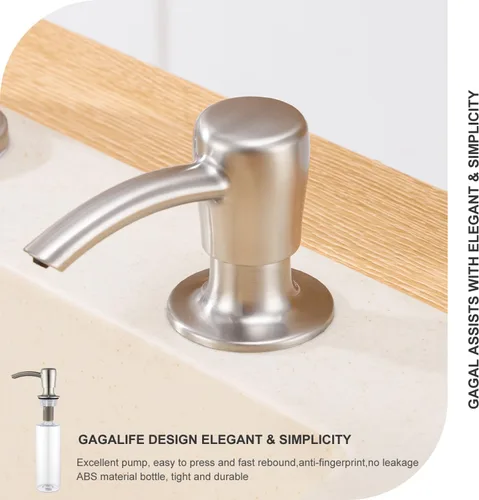 Miniatura 3 de GAGALIFE Dispensador de jabón para fregadero de cocina con botella grande de 17 onzas, dispensador de jabón para fregadero de cocina, recarga desde