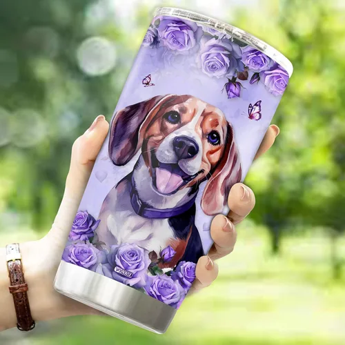 Miniatura 3 de Regalos personalizados de Beagle para mujeres, esposa, hija, mamá, niña, vaso de acero inoxidable aislado de 20 onzas, taza de viaje, taza de café