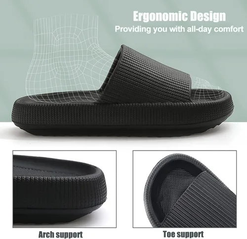 Miniatura 4 de IGIGRING Sandalias de nube para mujeres y hombres, pantuflas de almohada antideslizantes súper suaves con suela gruesa, pantuflas de ducha