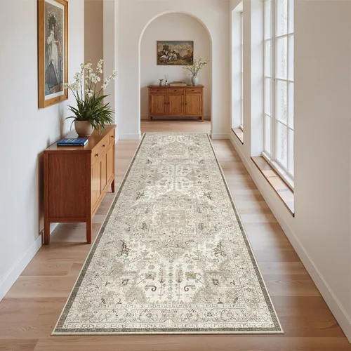 Miniatura 309 de Madane Tapete lavable de 2 x 10 pies para pasillo, cocina, recibidor, clásico, suave, antideslizante para interiores, casa de campo, baño, sala
