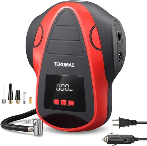Inflador de neumáticos, compresor de aire portátil, bomba de aire CC/CA para neumáticos de automóvil de 12 V CC y otros inflables en casa 110 V CA,