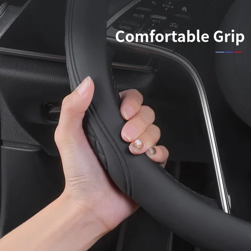 Miniatura 3 de Fundas de cuero para volante compatibles con Jeep Wrangler JL JK Grand Cherokee Gladiator Cherokee Renegade Compass Patriot Commander Liberty