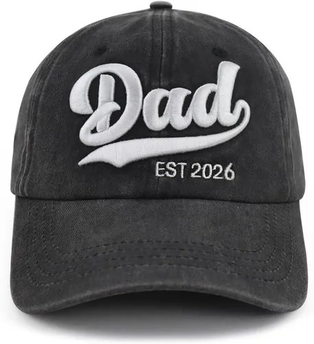 Miniatura 3 de Gorra de béisbol con bordado 3D ajustable para mamá y papá EST 2025 2026, regalos para nuevos padres