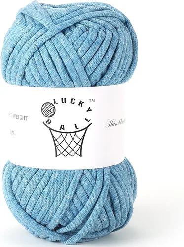 Miniatura 21 de Hilo de 100g para Ganchillo y Tejer, 66 yardas/60m de Hilo de Algodón para Principiantes, Hilo de Mezcla de Acrílico Algodón-Nylon para Kit de Blanco