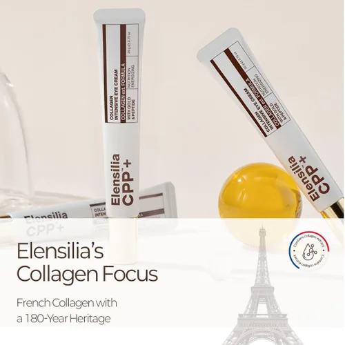 Miniatura 4 de Elensilia Crema de ojos 80% colágeno con péptidos dorados, filtrado de secreción de caracol + Matrixyl 3000 + Haloxyl para arrugas, hidratante