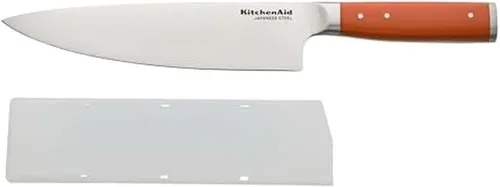 Miniatura 6 de KitchenAid Cuchillo de chef forjado gourmet con cubierta de hoja de ajuste personalizado, cuchillo de cocina afilado, hoja de acero inoxidable Gris
