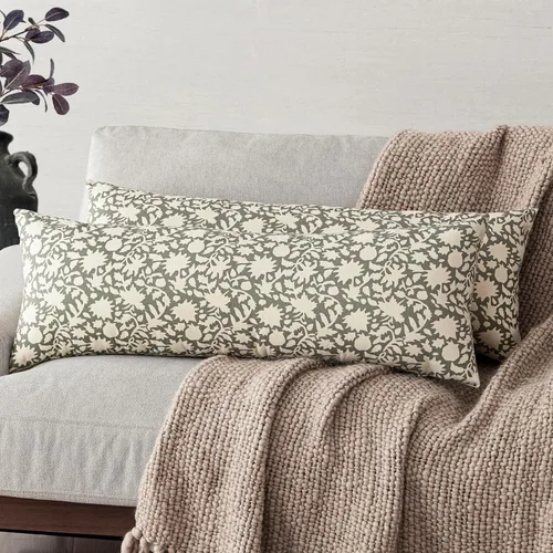 Miniatura 29 de Foindtower - Juego de 2 fundas de almohada decorativas con flores neutras estilo farmhouse, fundas de almohada boho para sofá, sofá cama