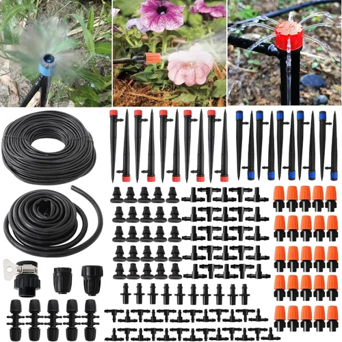 Miniatura 9 de Tubo de riego por goteo de 50 pies y 1/4 pulgadas, línea de distribución en blanco, manguera de agua, tubo de riego de jardín para sistema de riego