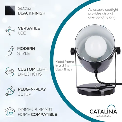 Miniatura 2 de Catalina Lighting Lámpara decorativa multiusos para escritorio, pared o oficina, sala de estar, dormitorio o dormitorio, compatible con hogar