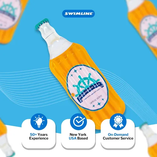 Miniatura 8 de Swimline Tumbona Inflable para Piscina Flotador de Piscina, Esterilla Divertido, Botella de Cerveza, Naranja