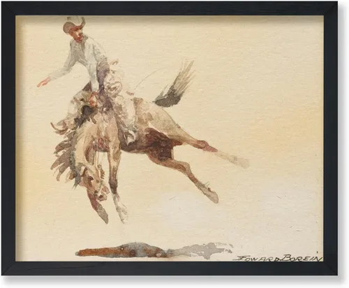 Miniatura 15 de Poster Master Póster de Rodeo marrón – Estampado retro de vaquero sobre caballo – Arte de vaquero – Arte occidental – Arte del salvaje oeste