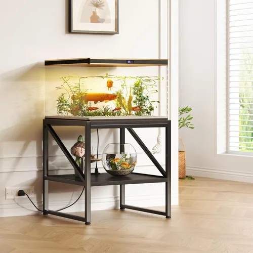 Miniatura 4 de Mesa auxiliar con estación de carga, mesa auxiliar cuadrada de 20 pulgadas con puertos USB y tomas de corriente, mini soporte para refrigerador