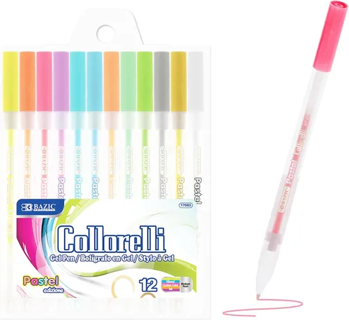 Miniatura 10 de BAZIC 12 Bolígrafo de gel de color fluorescente Collorelli