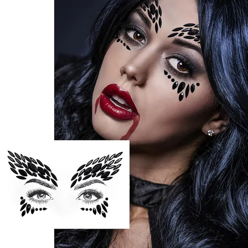 Miniatura 2 de Joyas de Halloween Cospaly Face Jewels Vampire Blood Costume Festival Face Gems Stick on Rhinestone Tattoo Stickers Pasties Autoadhesivo Tatuajes
