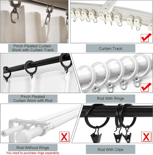 Miniatura 6 de Cortinas traslúcidas blancas de 96 pulgadas de largo, paneles de cortinas plisadas dobles para ventana, 52 pulgadas de ancho x 96 pulgadas de largo