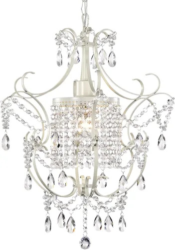Miniatura 14 de Candelabro pequeño para dormitorio, candelabro cromado 90% preensamblado, mini candelabro de cristal acrílico, 1 lámpara colgante para dormitorio